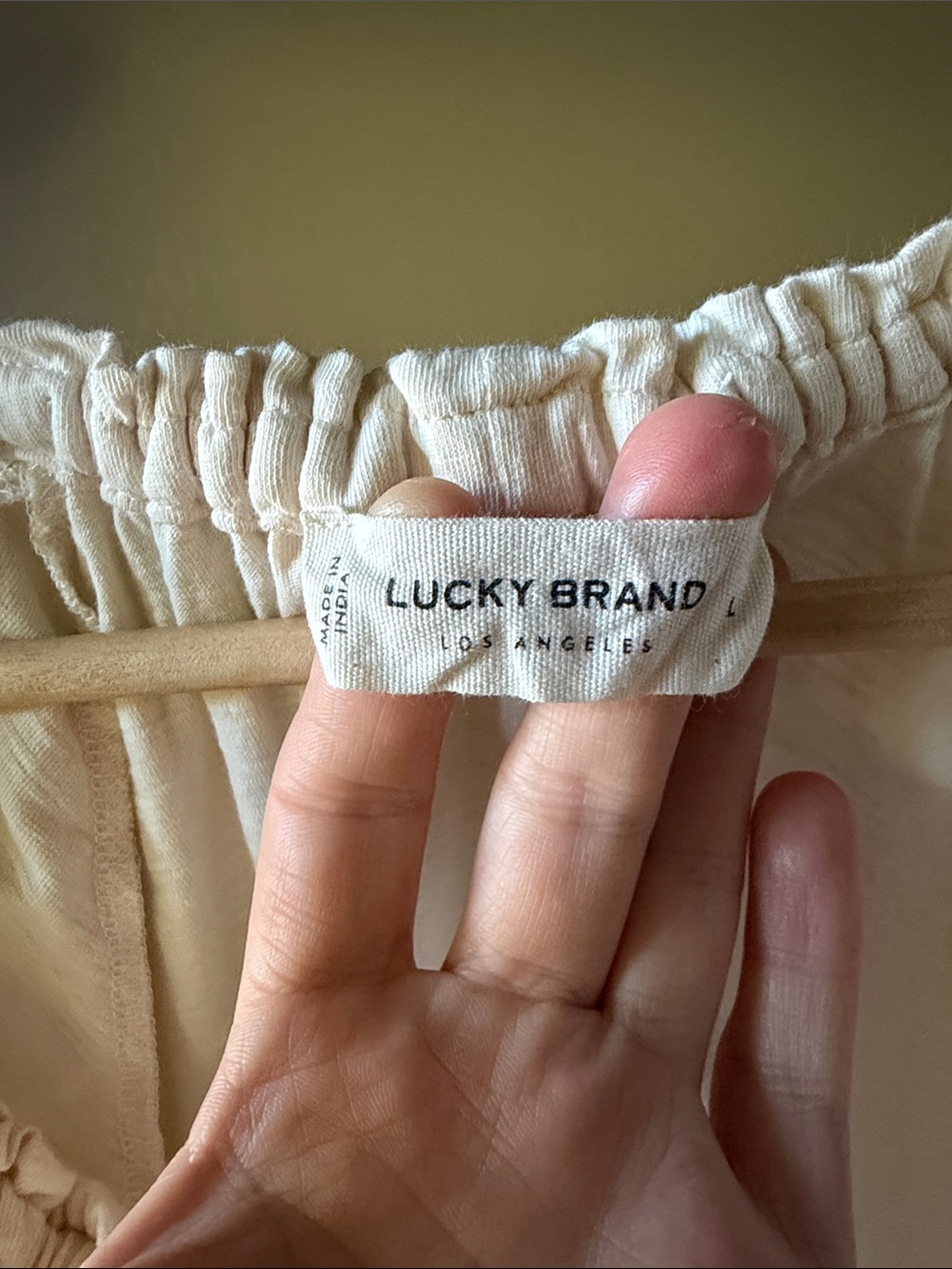 Lucky Brand Boho Embroidered Peasant Blouse Lace Trim Size L - Picture 3 of 5